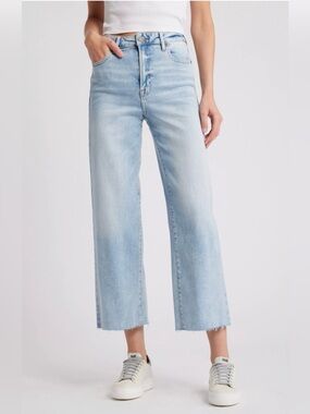 Hidden Jeans Clean High-Rise Wide Leg Crop Medium Wash Size 27